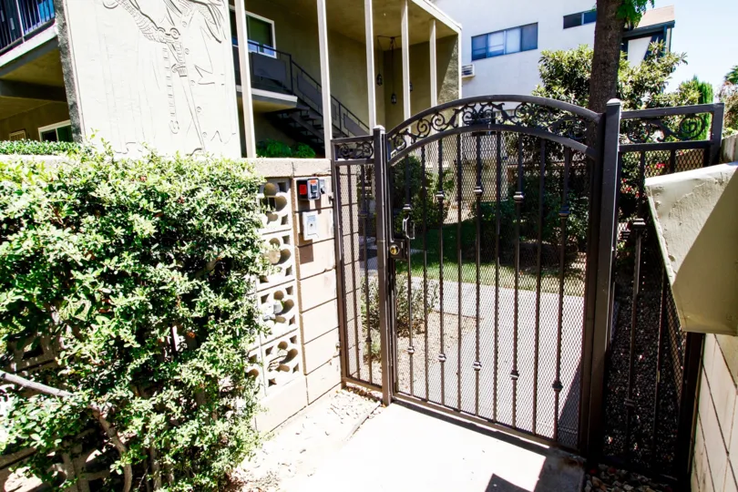 The gate into Southwood Condominiums