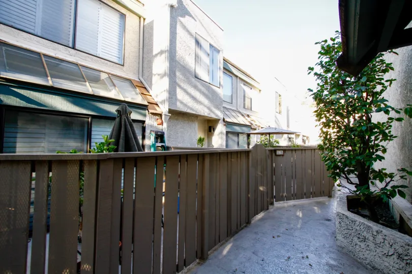 The sidewalk behind the Verdugo Villas
