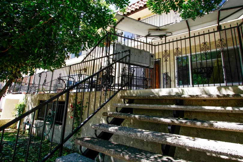 The stairs leading up to Villa Italia