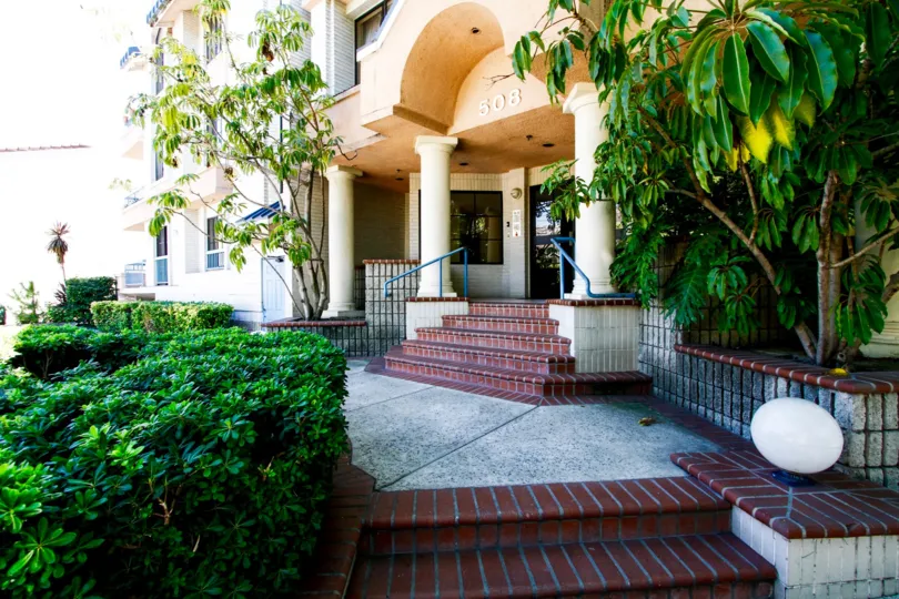 The stairs leading up to Villa Olmo in Glendale California