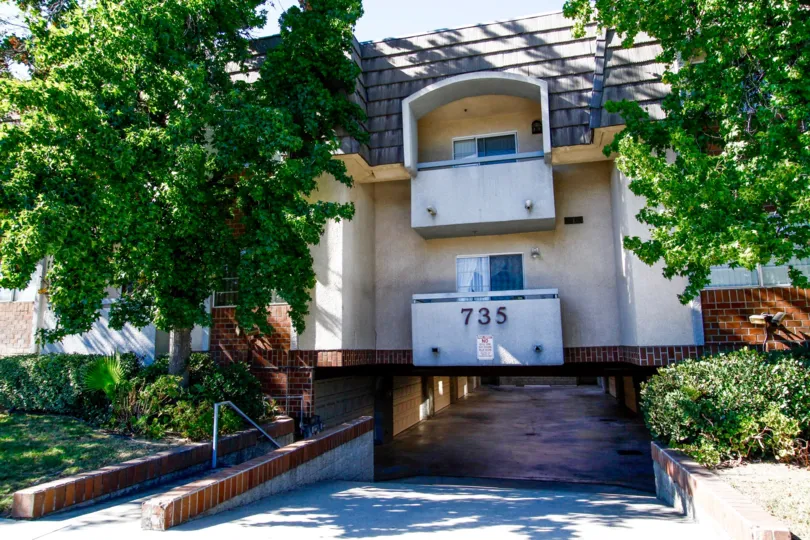 The address for West California Townhomes on the building