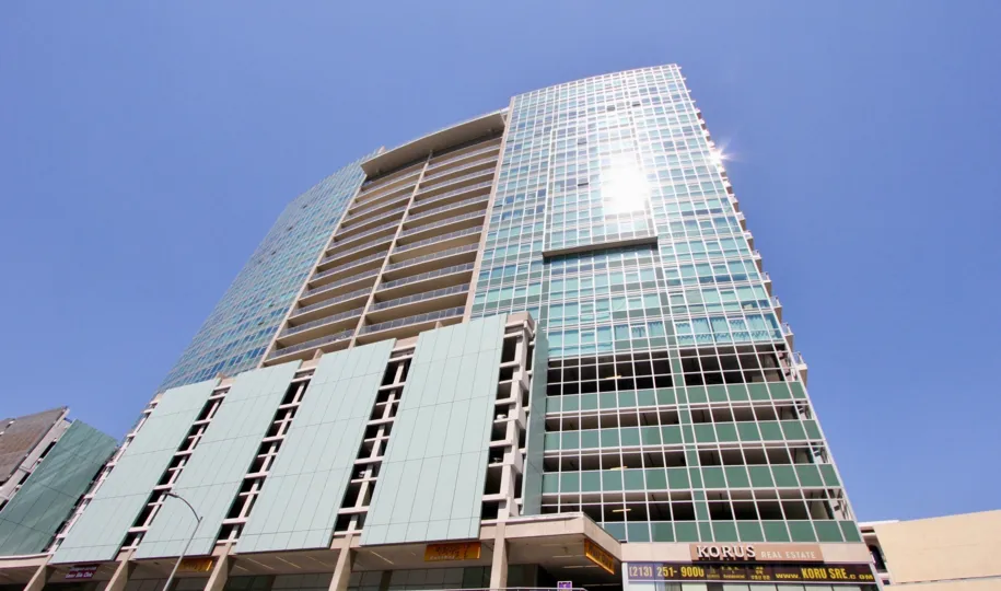 The Solair is very tall with large number of glass windows