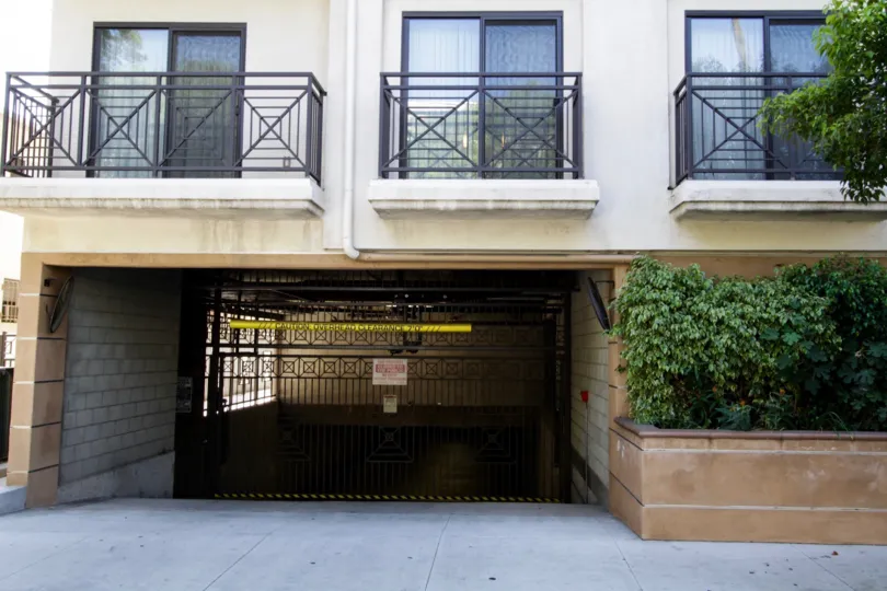 The gate for parking at The Gramercy