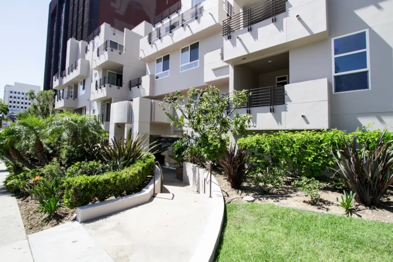 The driveway into The Grand Wilshire