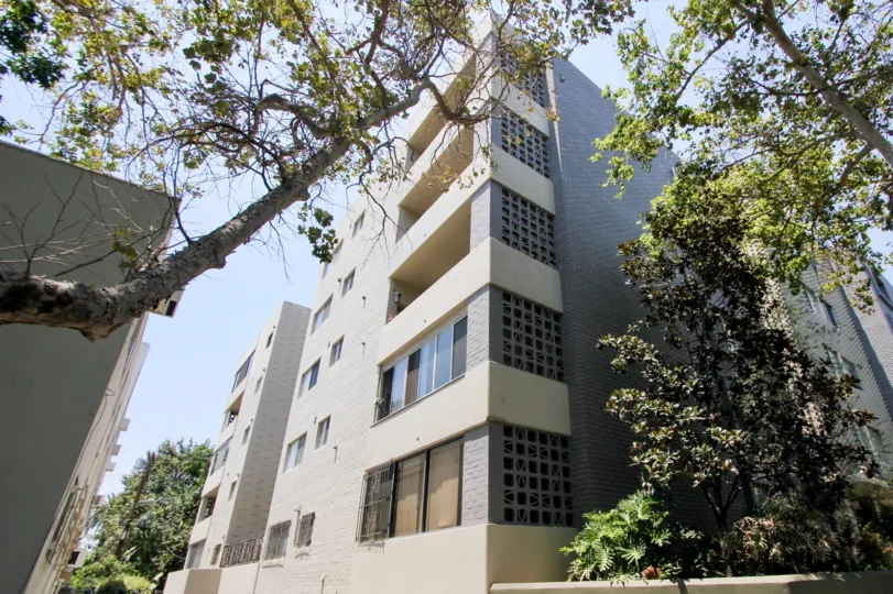 this is a nice building and the picture is showcasing the building in a nice angle
