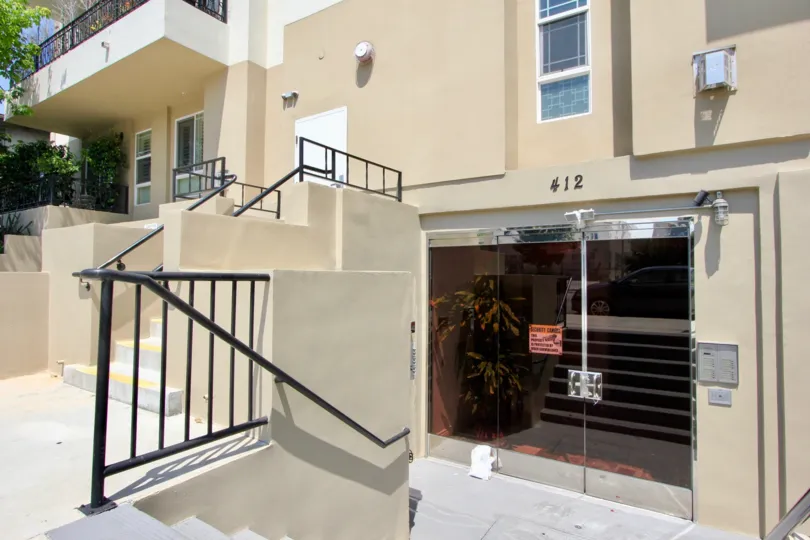 Stairs and entrance of the Wilton Villas Community in Hancock Park, California