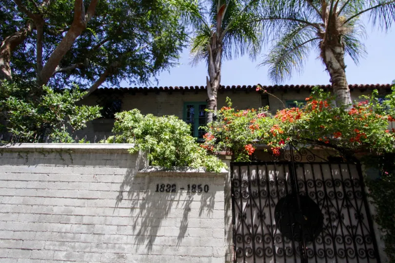 Wrought iron gates add privacy to the El Cabrillo entry