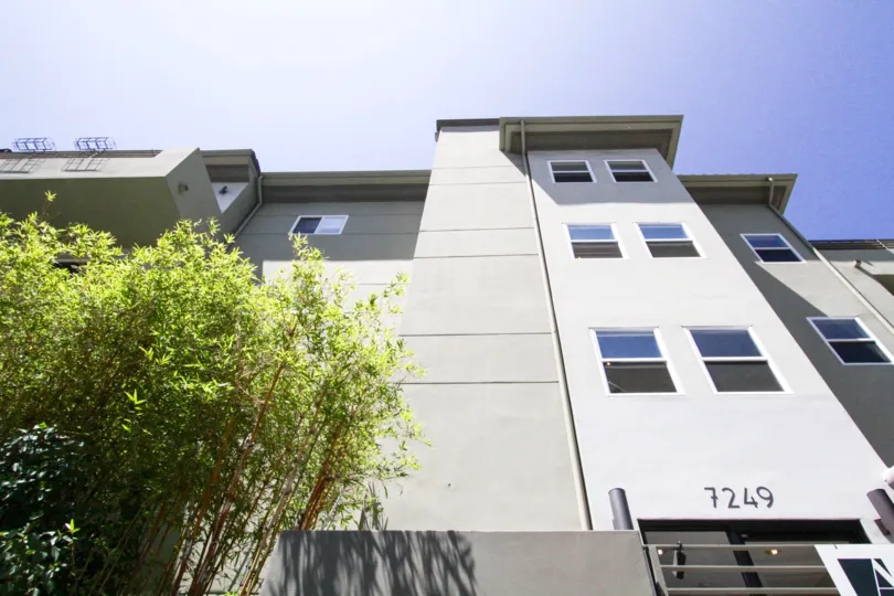 Franklin Place is a multistory building with a stucco exterior