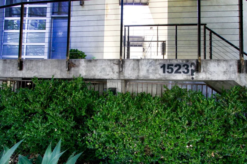 The address numbers to Gordon Lofts are displayed on the side of the building
