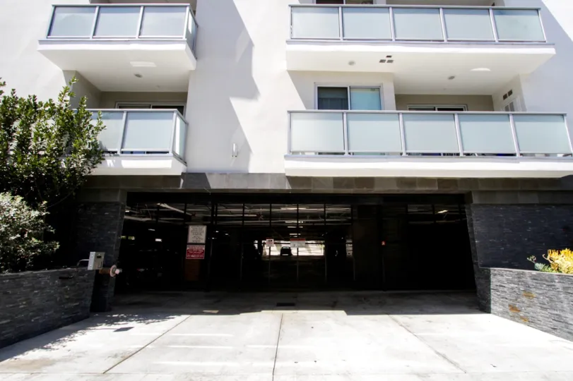 A gate leads to the private parking area of Hawthorn in Hollywood