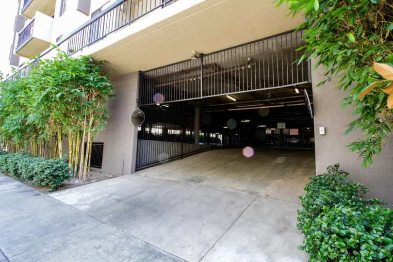 A gated parking area at Hollywood Regis