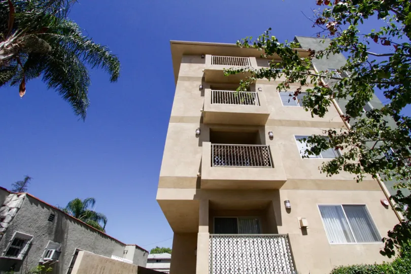 Balconies extend off the front of Hudson Villas