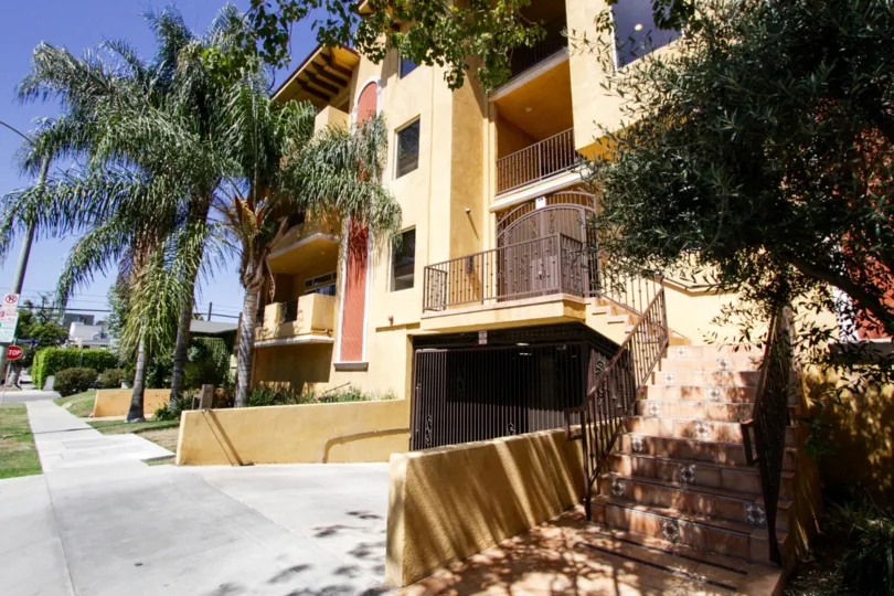 A wrought iron gate leads to the private parking for Il Villagio