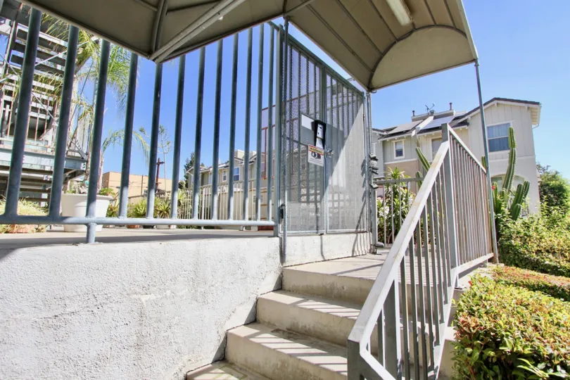 The stairs leading up to La Mirada Condominiums