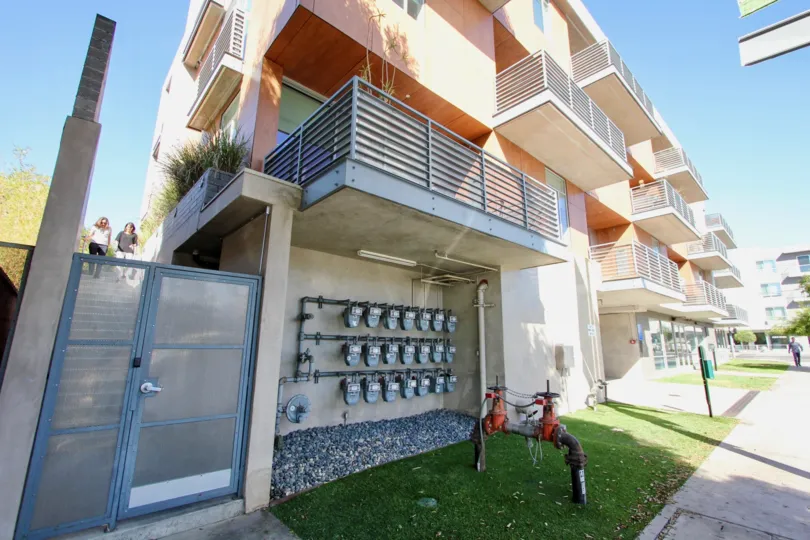 The side entrance into Larchmont Lofts