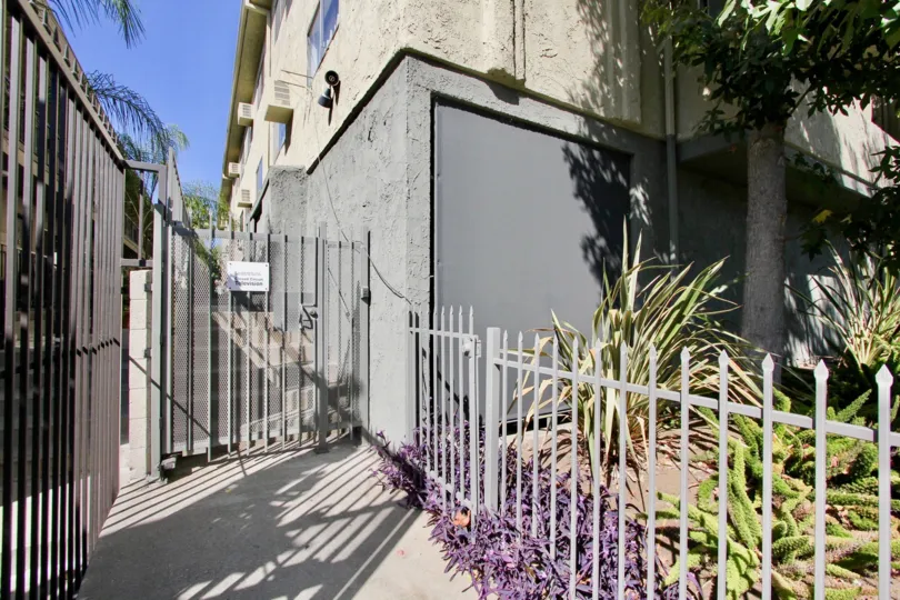 The iron fence seen around Orange Drive