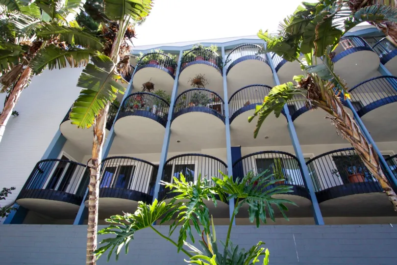 The Round balconies extending from the front of the Sierra Terrace condos is a beautiful architectural feature