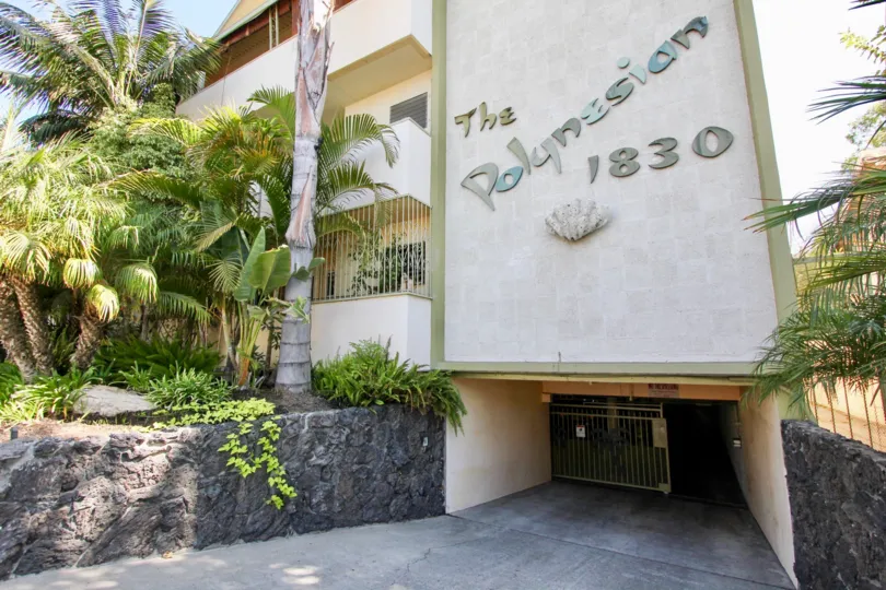 The Polynesian name on the building