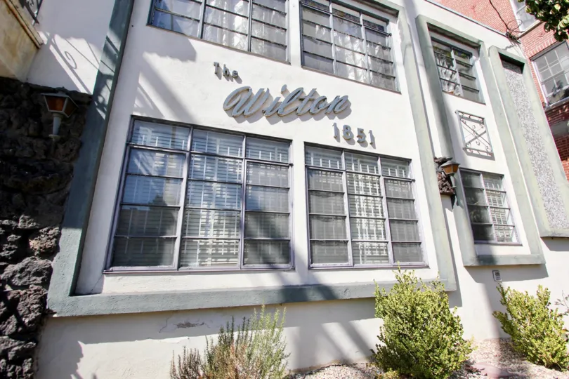 The Wilton name on the building