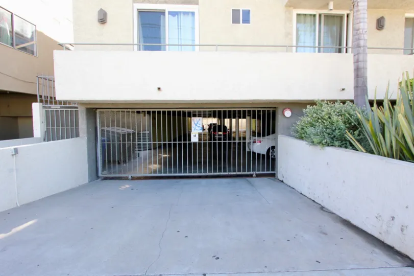 The driveway into the parking area of Van Ness Grove