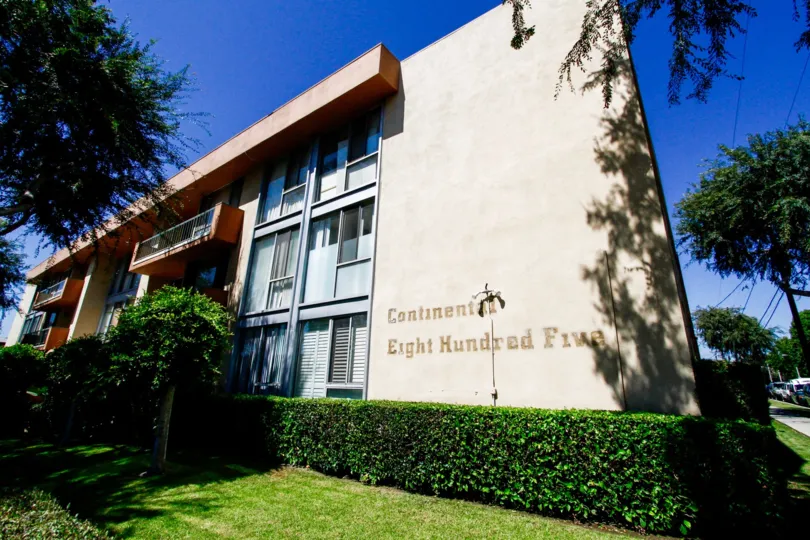 The name of the Continental 805 on the side of the building