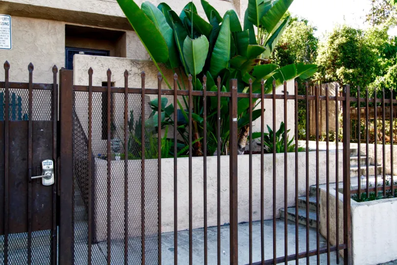 The landscaping at Flower Street