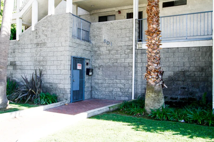 An entrance into the Grevillea Townhomes in Inglewood