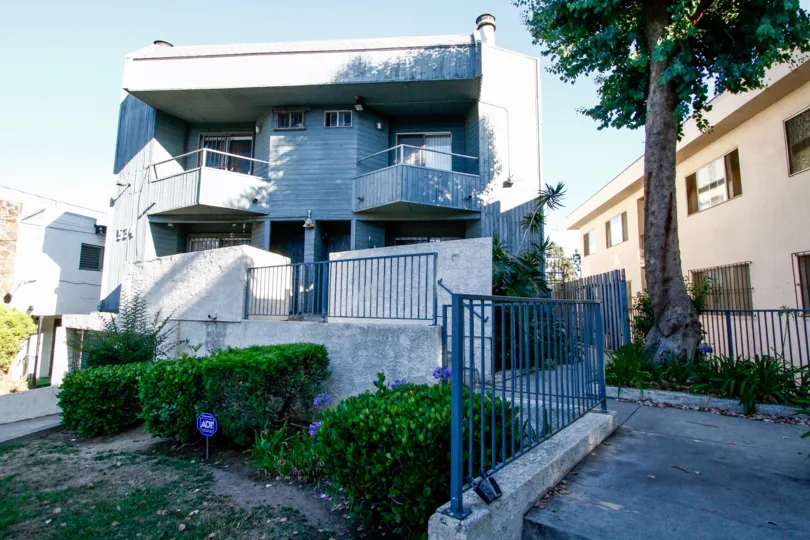 The entrance into Hazel Street Townhouses in Inglewood