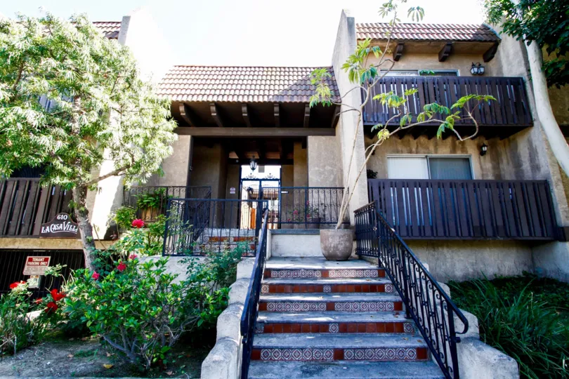 The stairs to the entrance of La Case Villa in Inglewood