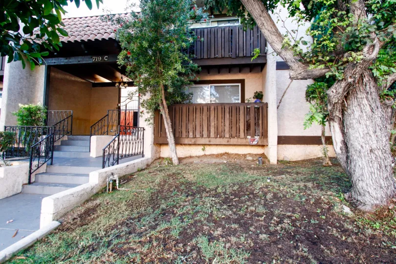 The landscaping around Las Casitas