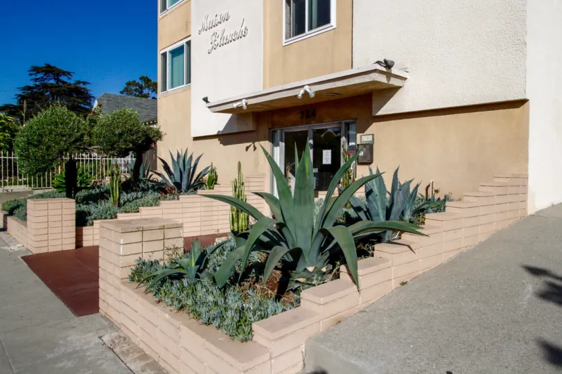 The landscaping at Maison Blanche in Inglewood