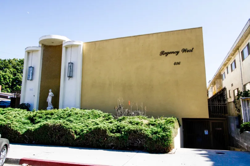 The sidewalk in front of the Regency West