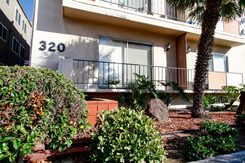 The landscaping seen at Spruce Towers West in Inglewood
