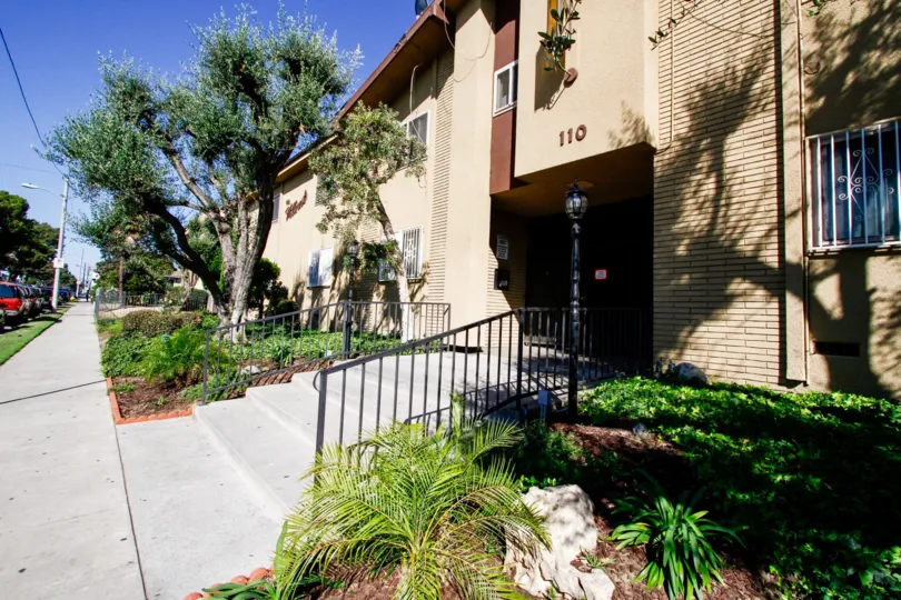 The landscaping around The Hillcrest