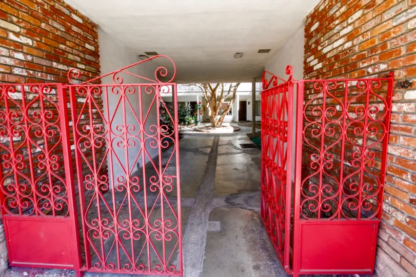 The doors of the Villa Coublay in Inglewood