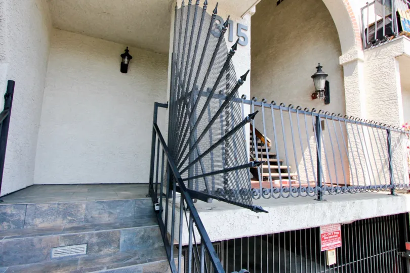 Detailed design of the rails and quality tiles of Harvard Gardens, Koreatown, california