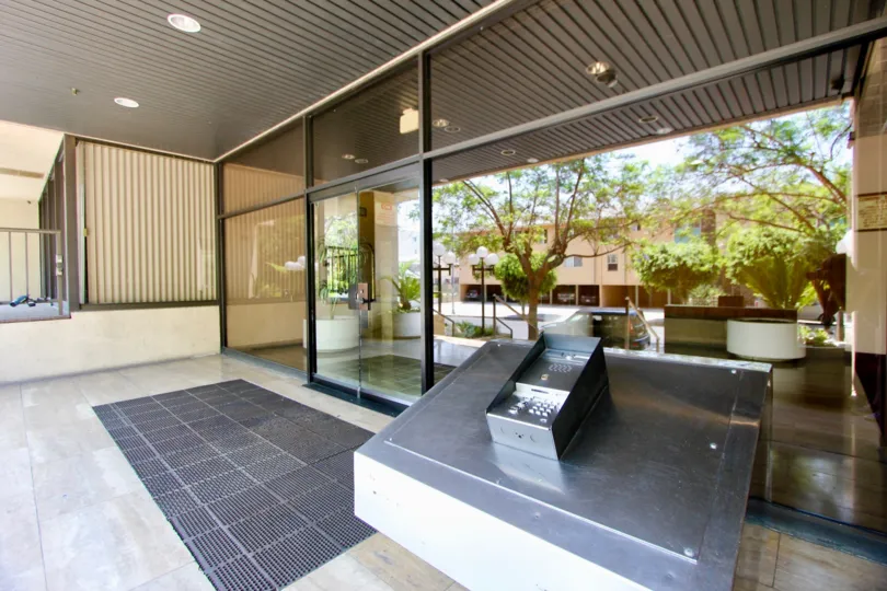 Beautiful Safe Entrance of Richmore Garden Towers in Koreatown, California