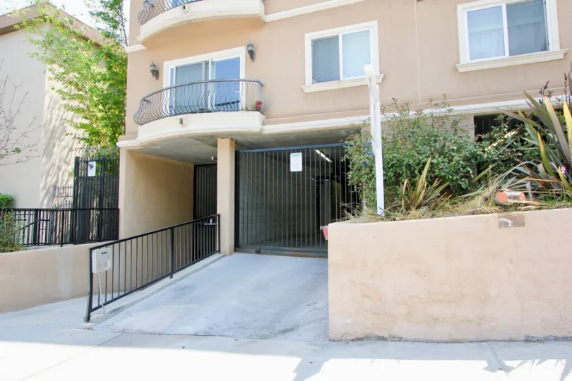 Inclined driveway gated entrance to St Andrews Villa II