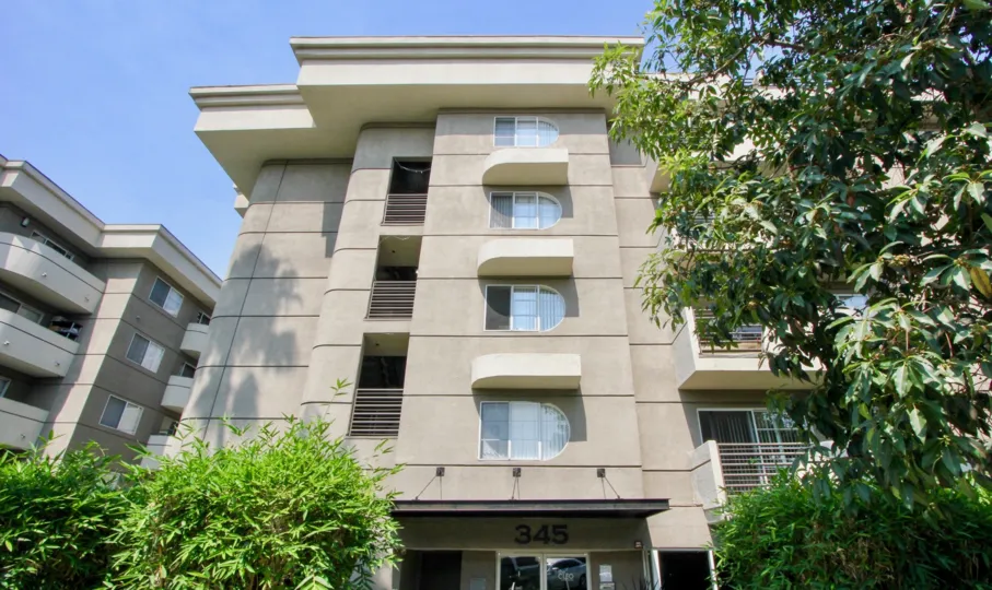 The faintly art-deco Cleo building stands tall in a "Korea Town" district of California.