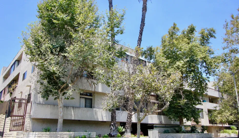 A sunny day at an apartment complex called The Terrace