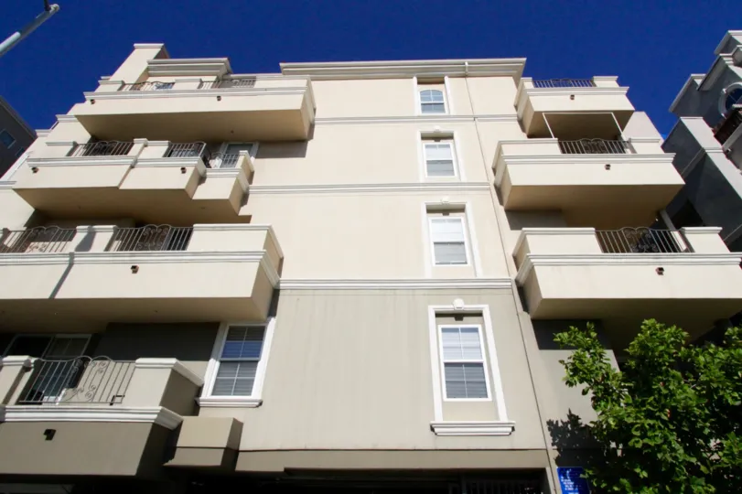 Several sized balconies extend from the front of Wilton Terrace