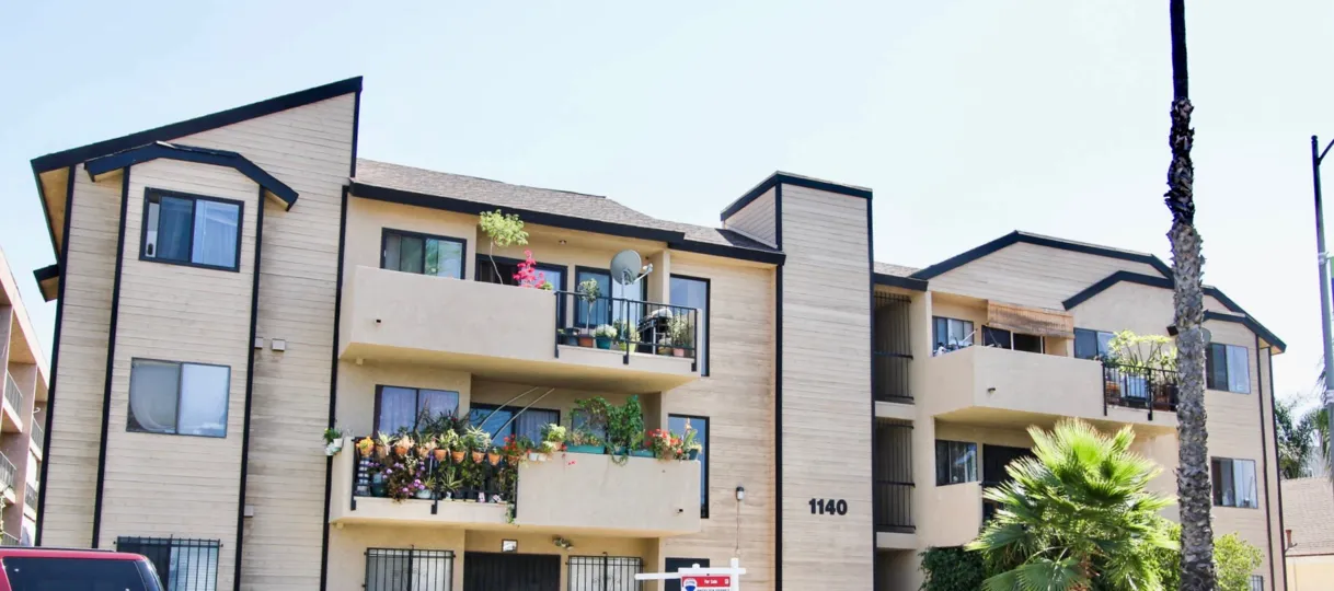 The landscaping on the balconies at 1140 Junipero Ave