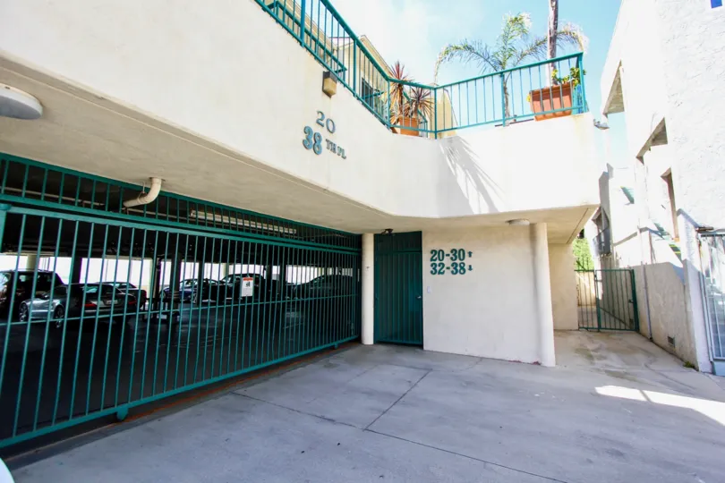 The parking garage for 20 38th PI residents