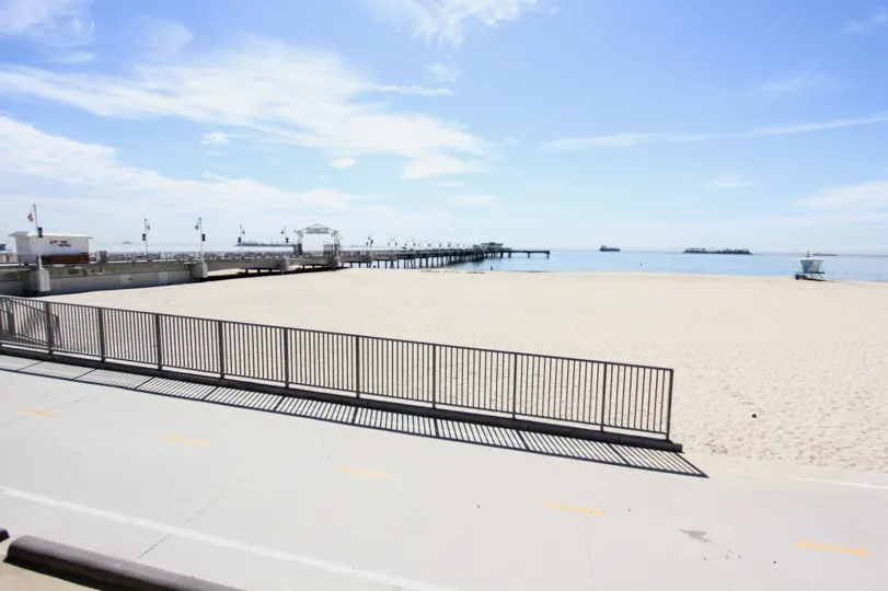 The walkway along 20 38th PI in Long Beach, California