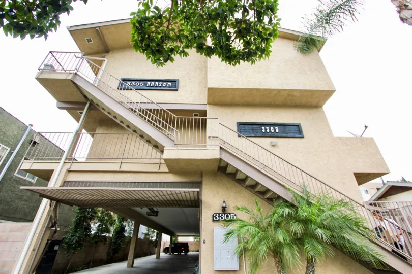 The stairs leading up to 3305 Ransom units in Long Beach, California