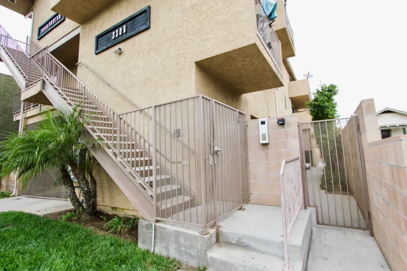 A gate in front of the stairs for extra privacy at 3305 Ransom