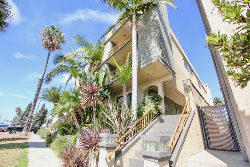 The stairs leading up to 3811 E Livingston Dr in Long Beach, California