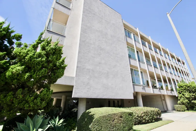 The hedges around the building at 3819 E Livingston Dr