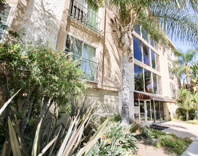 The landscaping around 5959 E Naples Plaza in Long Beach, California