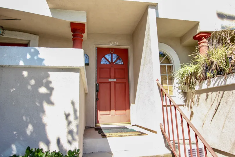 The door into a condo at 68th St Condos in Long Beach, California
